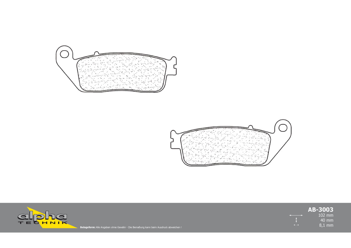 alpha Technik brake pad Scooter with ABE