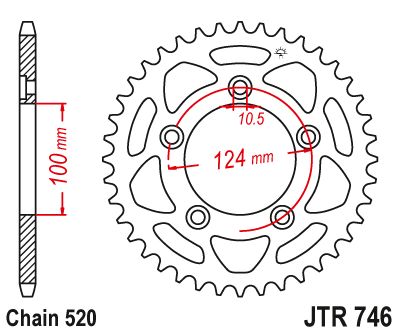 Alu rear sprocket Ducati, Z-44