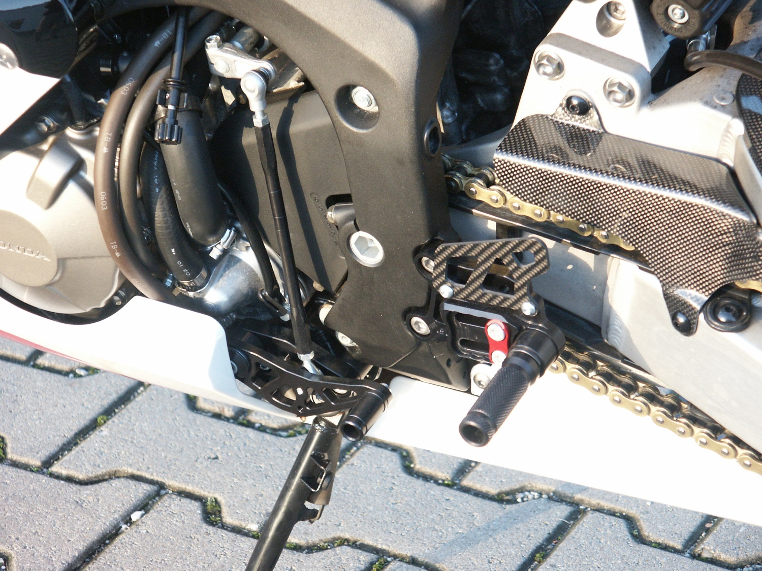 LSL 2Slide Rearset for Honda CBR600RR, 2003-2006, black-red, without streetn approval