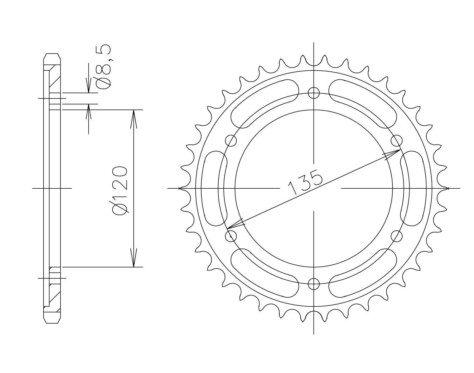 rear sprocket YAMAHA Z-38