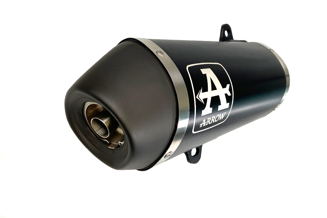 ARROW DARK URBAN Exhaust for Yamaha N-Max 155 2017-, Black Aluminium (Only with ARROW Header)