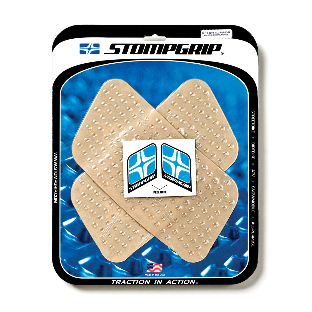 Stompgrip Universal Rectangular Clear Traction Pads for Honda ST1300, 2002-2012, XRV750 Africa Twin, 2000-2003 and Yamaha XT1200Z Super Tenere (Worldcrosser), 2012-2015