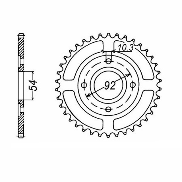 rear sprocket steel, 49 teeth, pitch 428