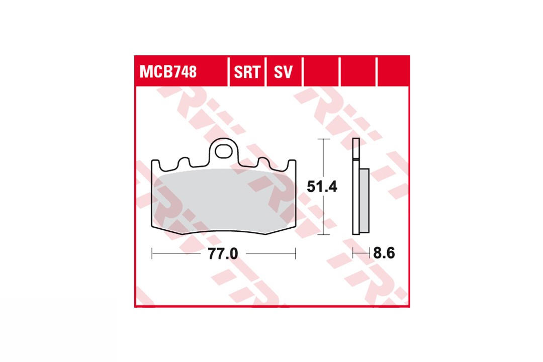 TRW brake pad Pad Set Sinter Road & Track MCB748SRT fronte