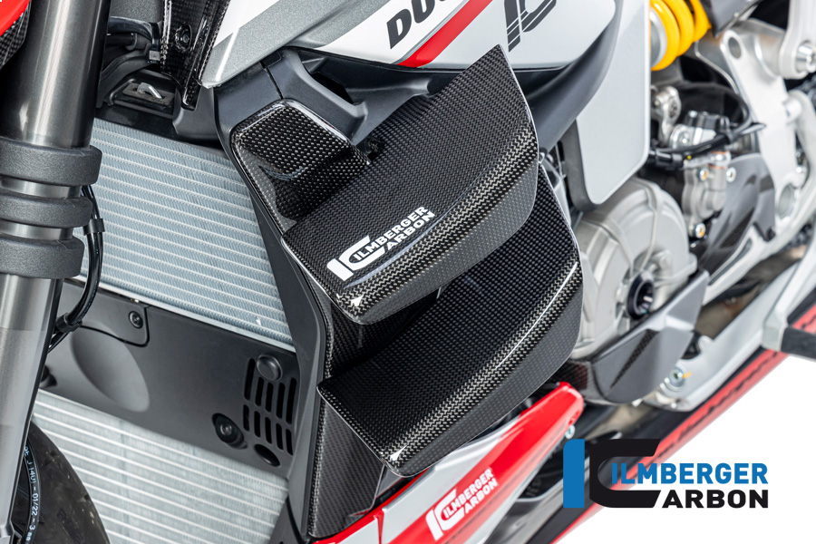 Ilmberger Carbon Water Cooler Cover left side L/S, glossy, Ducati Streetfighter V2, 2022-