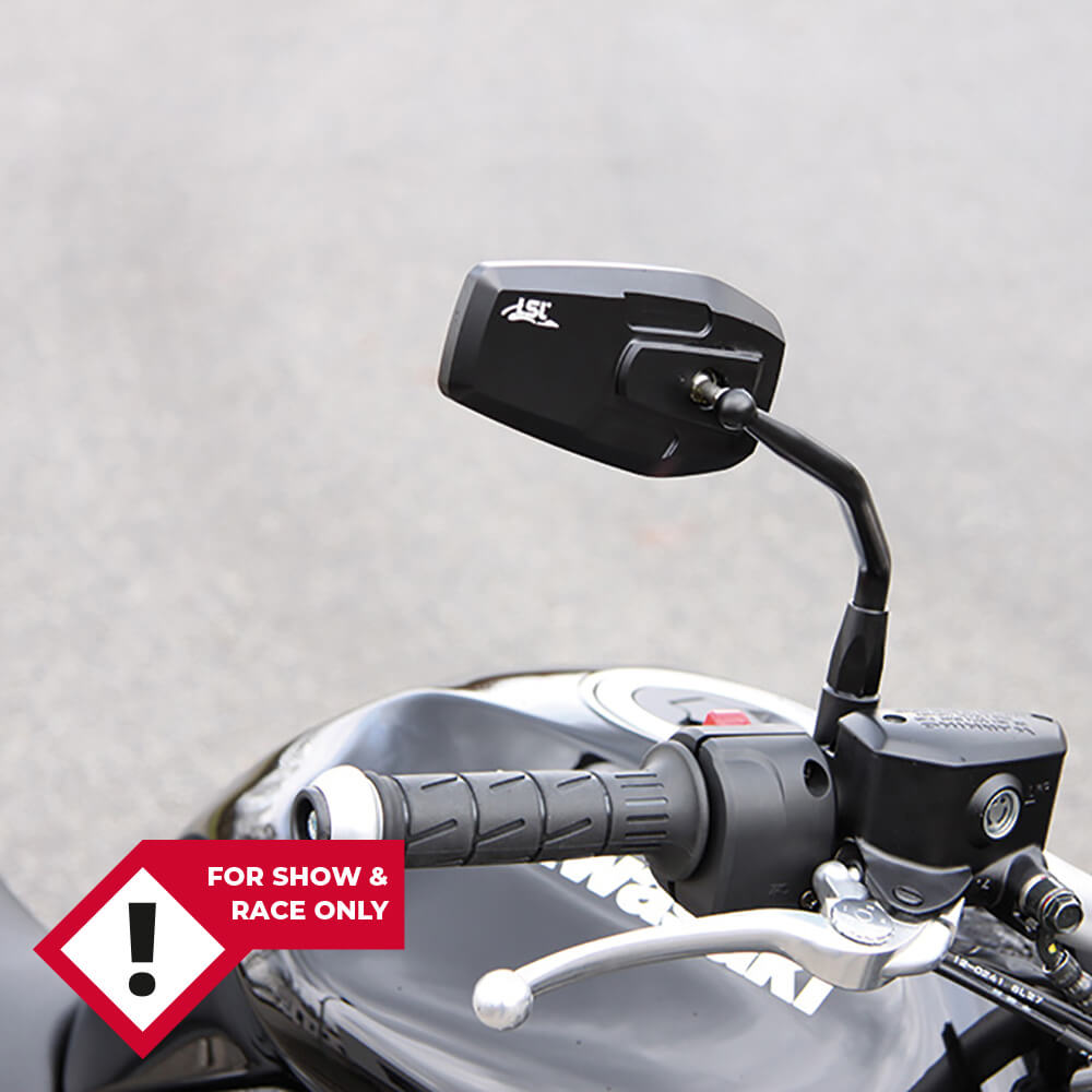 LSL Gonia Mirror, handlebar mirror, right side R/S, black. Approved for vehicles with German operating permit (approx. up to model year 2000). No ECE approval!
