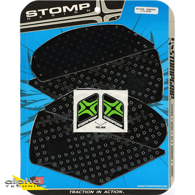 Stompgrip black, Volcano, for Kawasaki ZX10R Ninja 2011-2025, ZX10R SE 2019-2020, ZX10RR 2017-2025