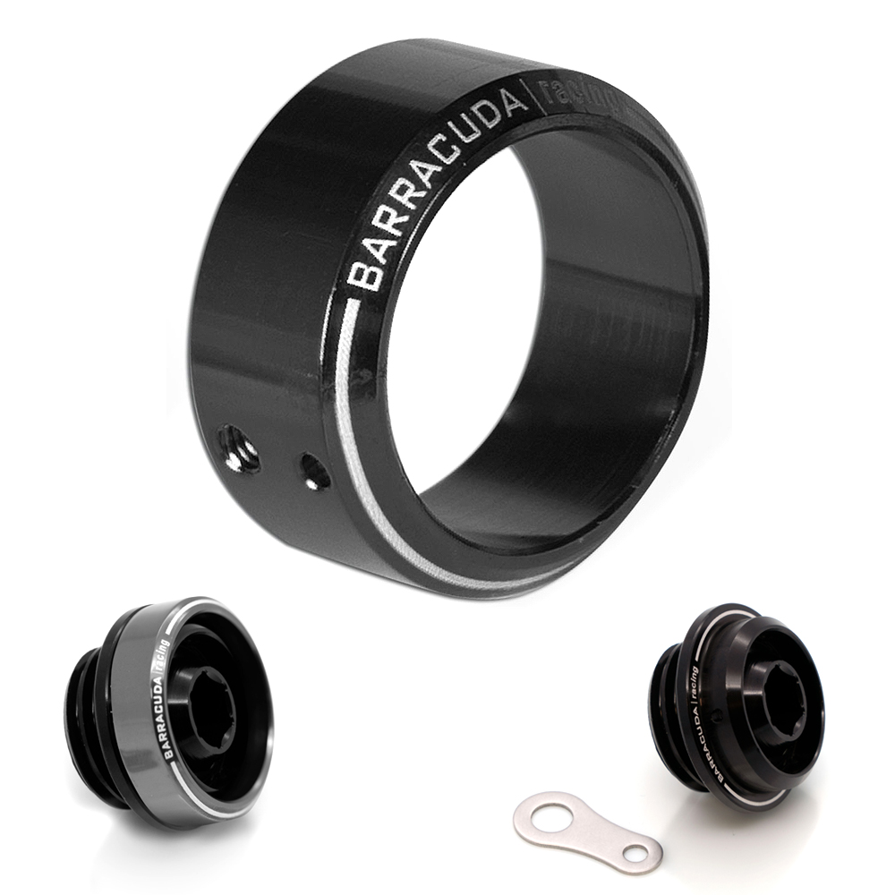 Black anodised insert for oil filler cap Ø 35 mm, compatible with BC-YN102-V2 and BC-KN102