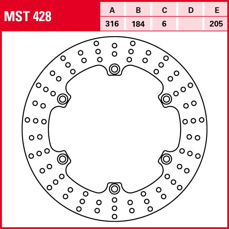 TRW brake disc All-round rigid MST428