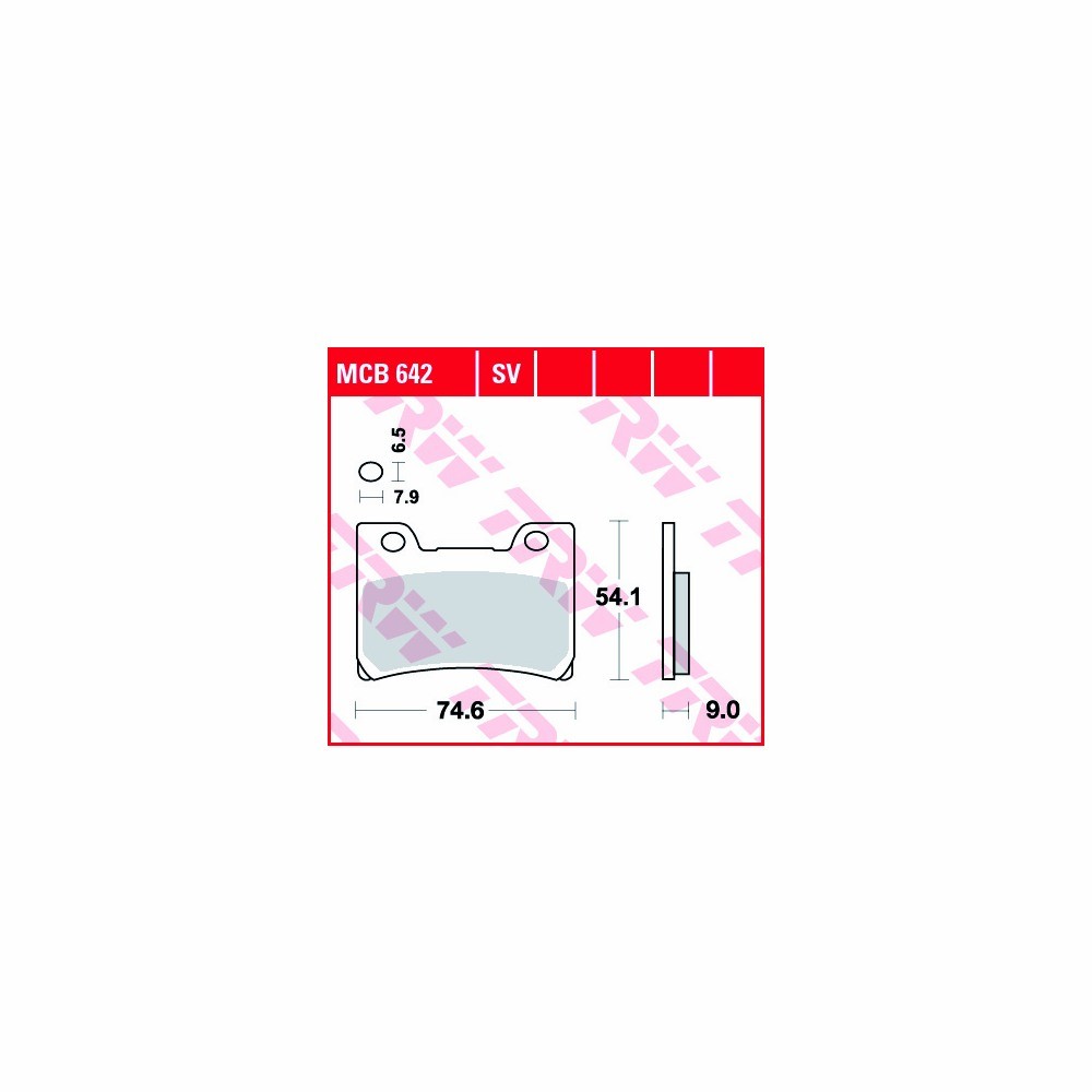 TRW Brake Pad Set Sinter Street MCB642SV fronte
