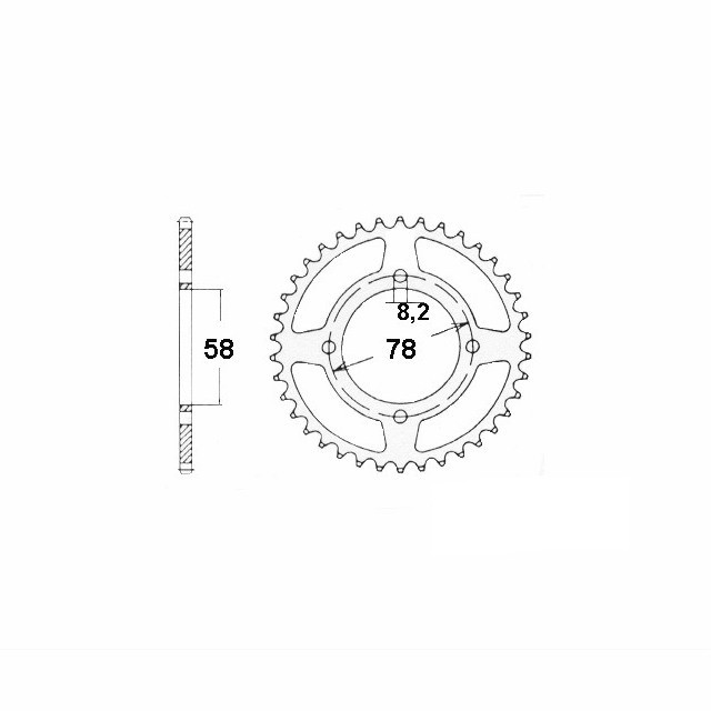DID chain kit with 428VX chain, standard colour, for Suzuki GP125, Type GP125/U