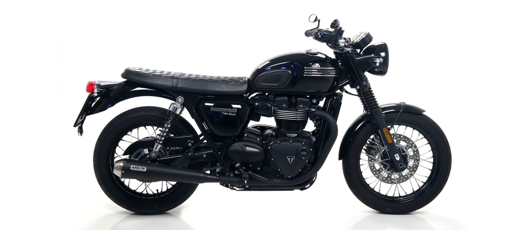 ARROW Exhaust DARK PRO-RACE for Triumph Bonneville T100 / T120 2016-, black stainless steel
