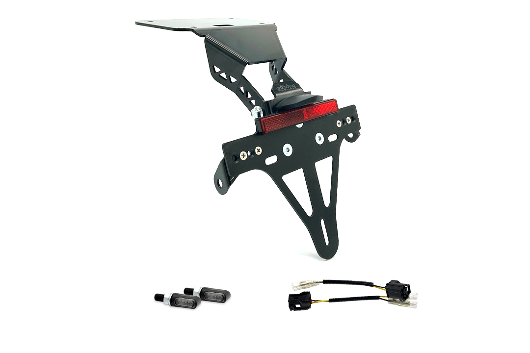 alpha Technik Number Plate Holder-flasher light, turn signal-Kit M-LED for YZF-R3 / MT03 Model Year 2020- (Rear)