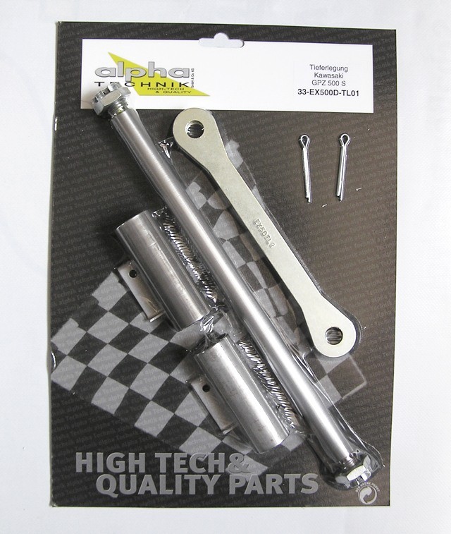 alpha Technik Lowering Kit 35mm for Kawasaki GPZ500S; Type EX500D; Model year 1994-