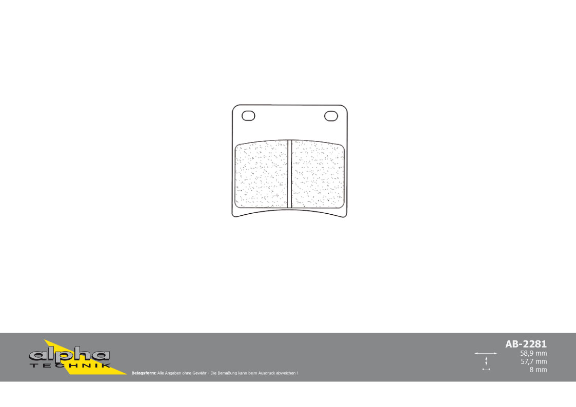 alpha Technik brake pad street with ABE