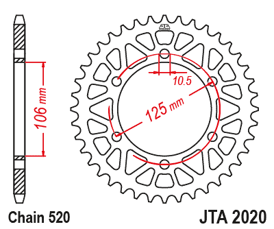 rear sprocket Aluminium, Triumph Z-47