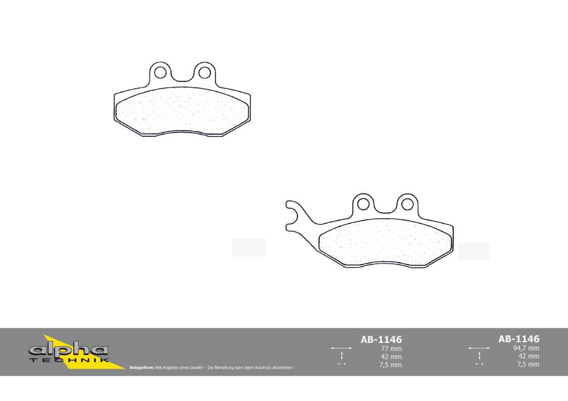 alpha Technik brake pad street with ABE