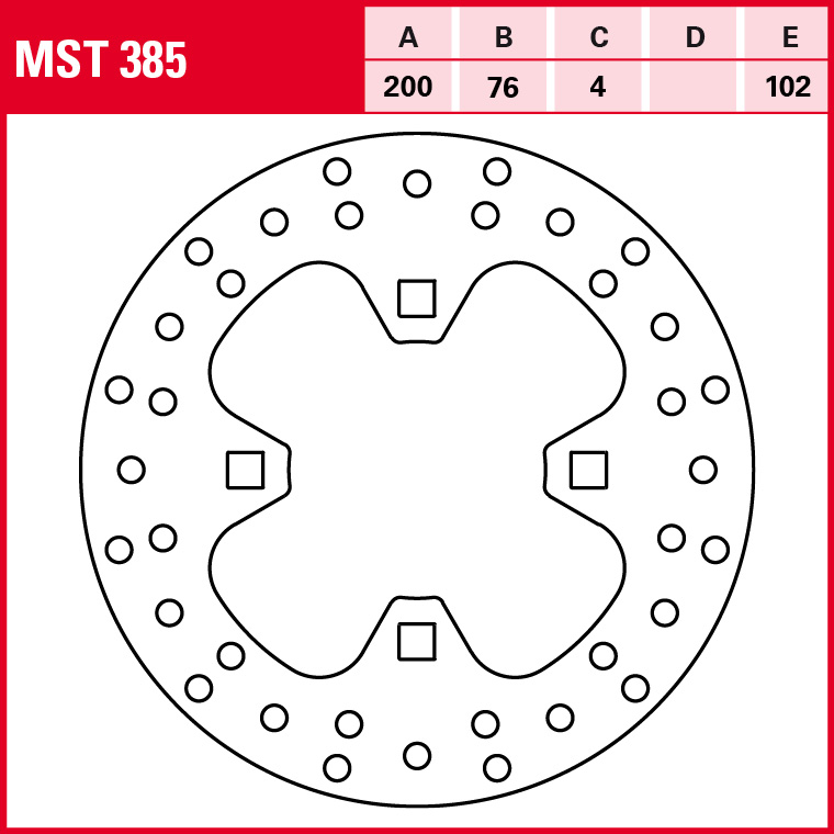 TRW brake disc Allround fixed MST385