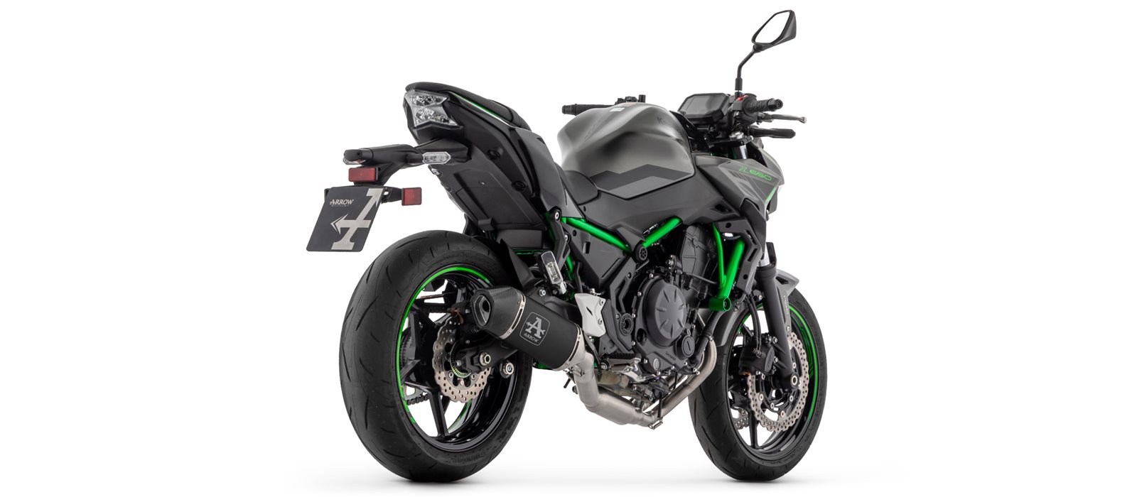 ARROW Racing Full System with VELOCE Black Silencer and Carbon End Cap for Kawasaki Ninja 650, Z650 Model Year 2024- without streethomologation