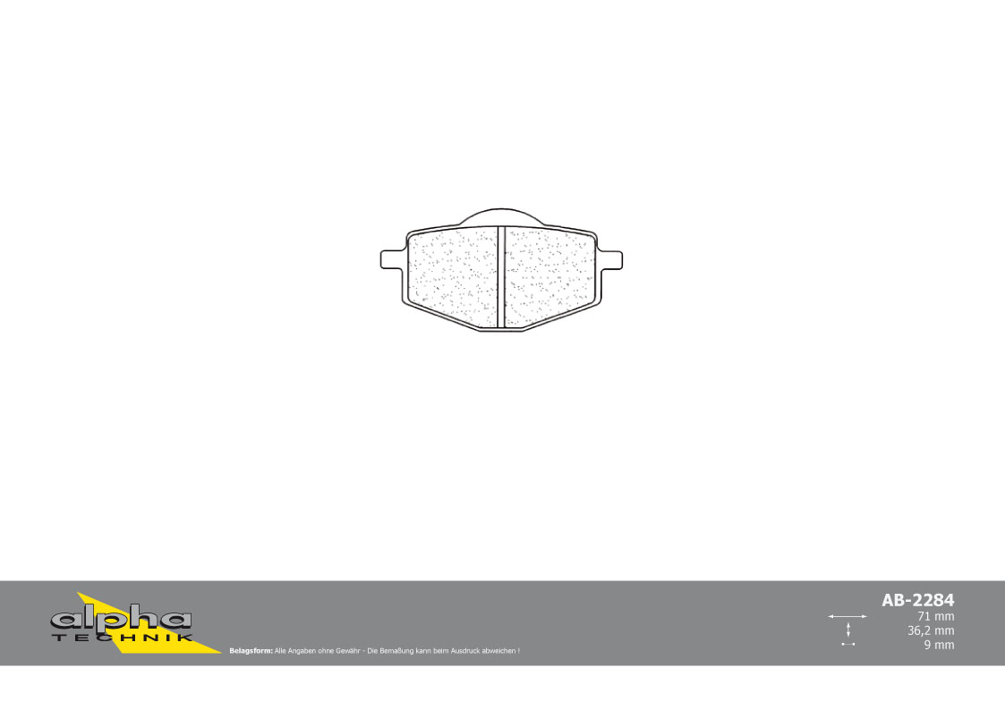 alpha Technik brake pad street with ABE