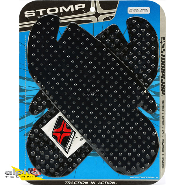 Stompgrip black, Volcano, for Aprilia RSV1000R, 2004-2009, Tuono 1000R, 2006-2010
