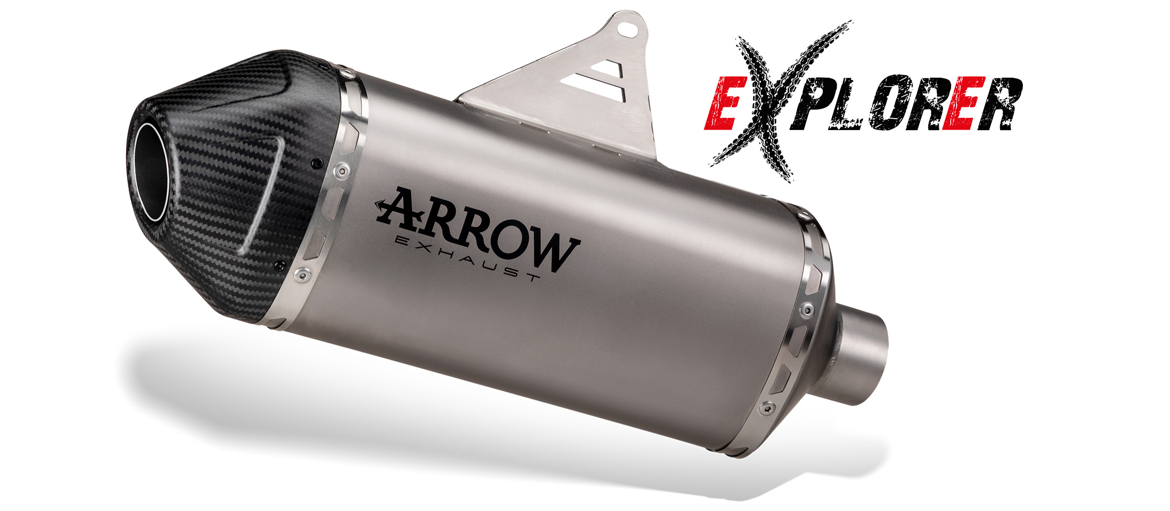 ARROW EXPLORER Titanium Exhaust with Carbon End Cap for Suzuki V-Strom 800DE, SE, 2023-