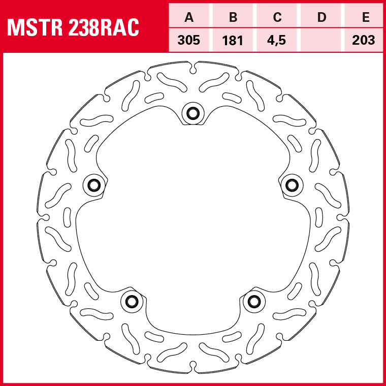 TRW brake disc Sporty BMW Semi-Floating MSTR238RAC