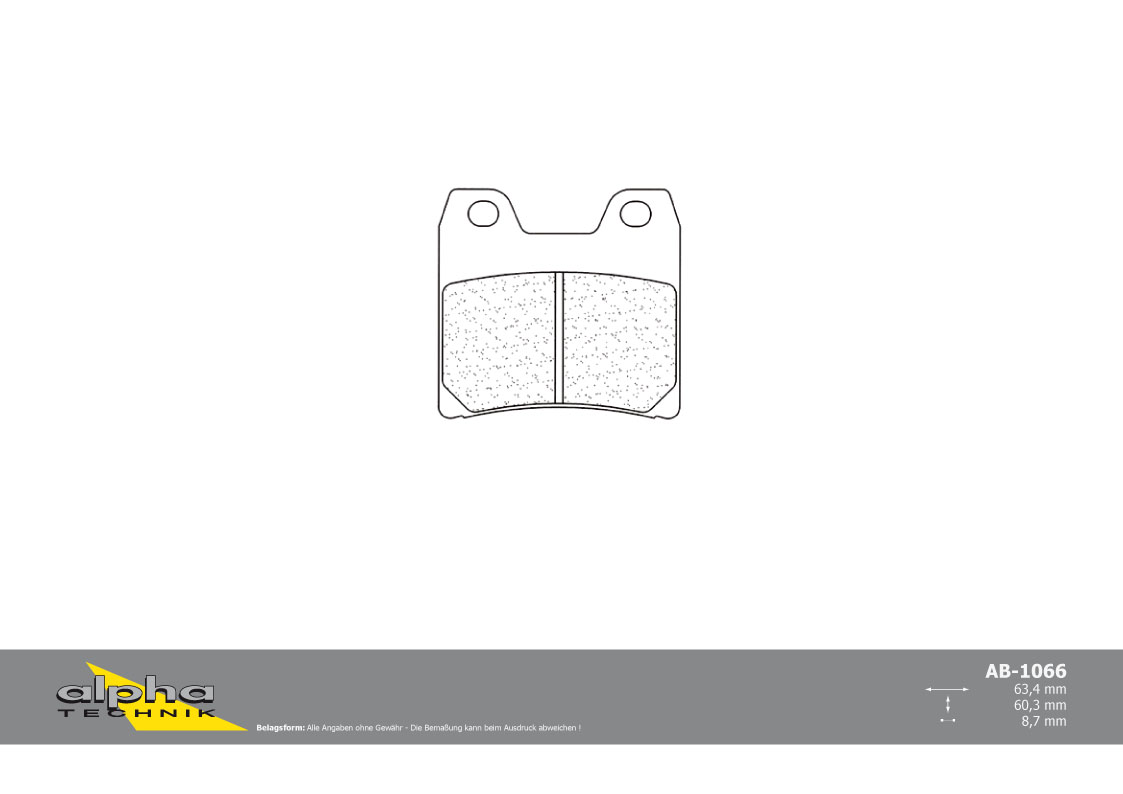 alpha Technik brake pad for street with ABE