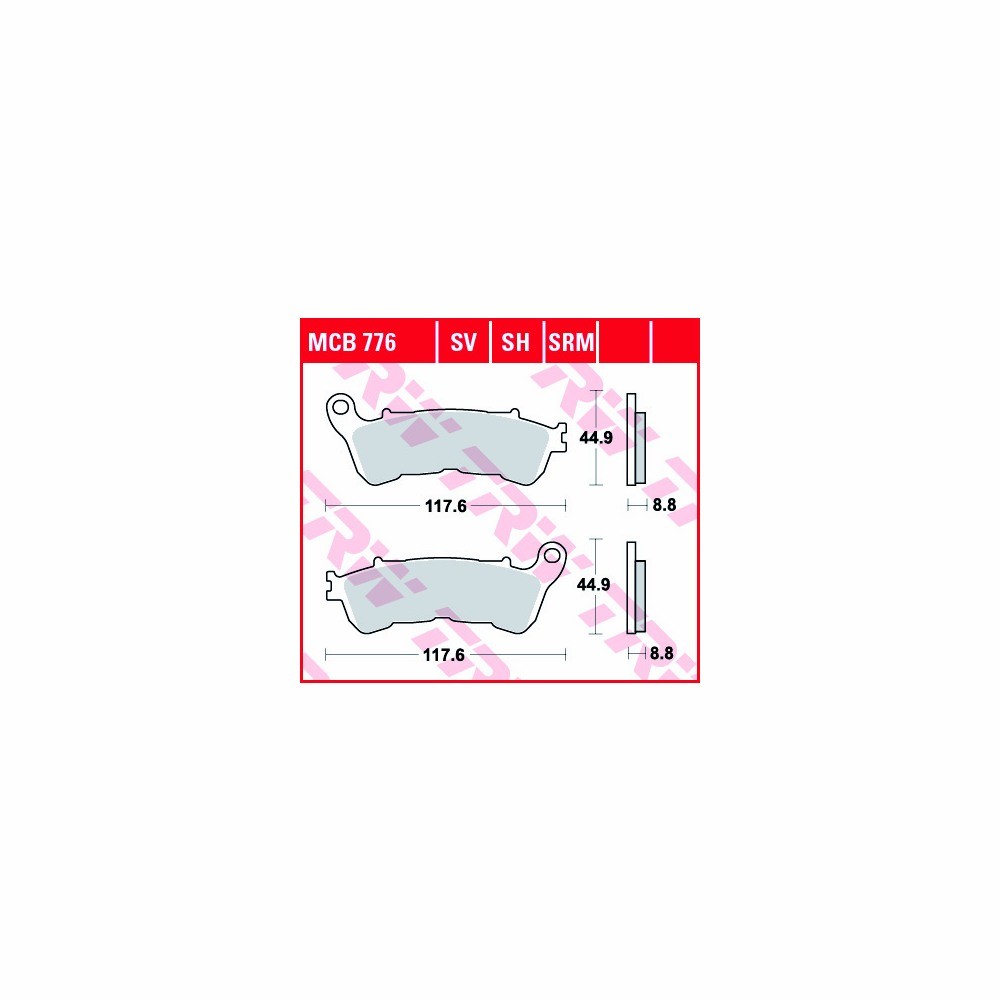 TRW Brake Pad Set Sinter Street MCB776SV
