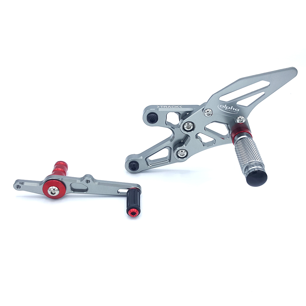 >TRACK< footrestenanlage titanium BMW S1000RR Type K10, model year 2015-16, Type 2R10, model year 2017-, BMW S1000R Type 2R10, model year 2017- ABE