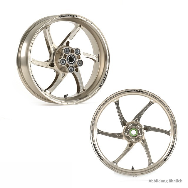 OZ Gass RS-A Aluminium Wheel Set in Titanium Finish for Kawasaki Z1000, 2010-2013