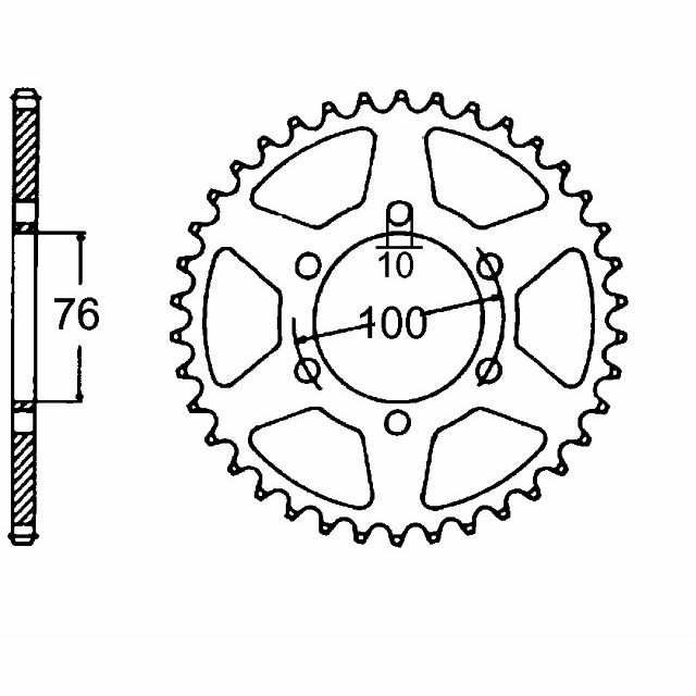 Aluminium rear sprocket, Benelli Z-36