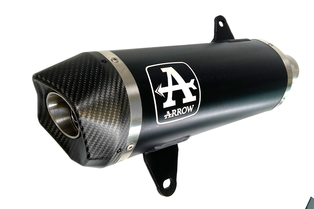 ARROW DARK URBAN Exhaust with Carbon End Cap for Yamaha X-Max 300 and Tricity 300 from Model Year 2021-