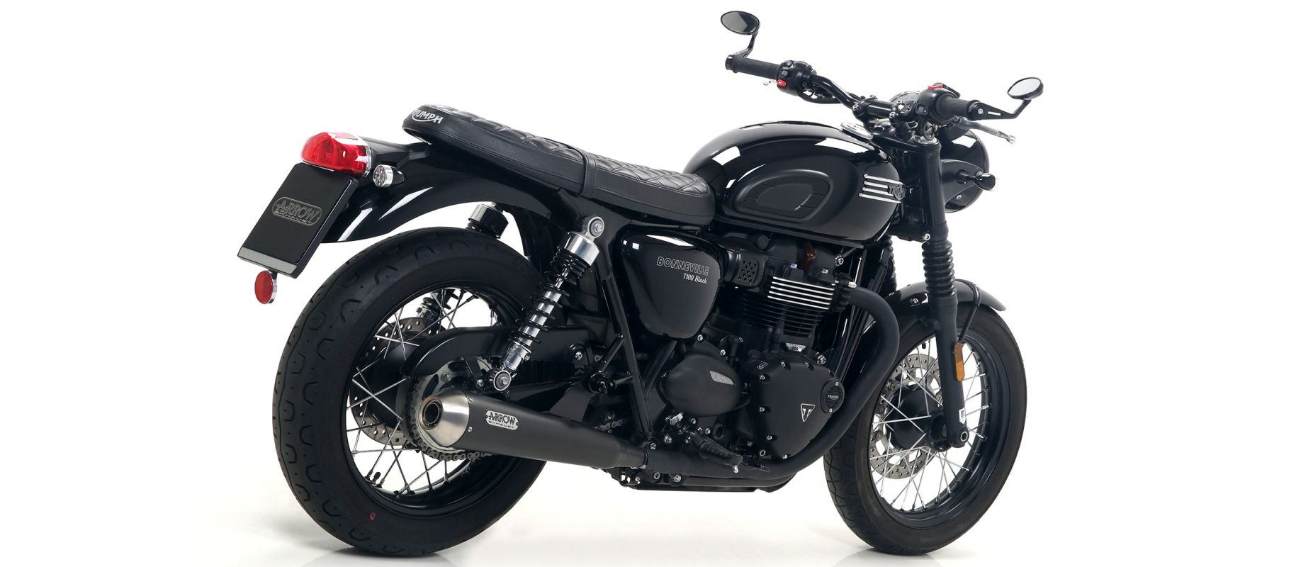 ARROW Exhaust DARK PRO-RACE for Triumph Bonneville T100 / T120 2016-, black stainless steel