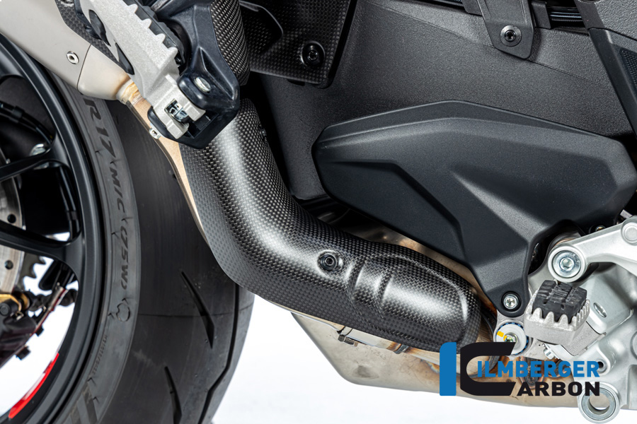 Ilmberger Carbon Exhaust Heat Shield, lower, in front of the muffler/silencer, matt, Ducati Multistrada V4 2020-