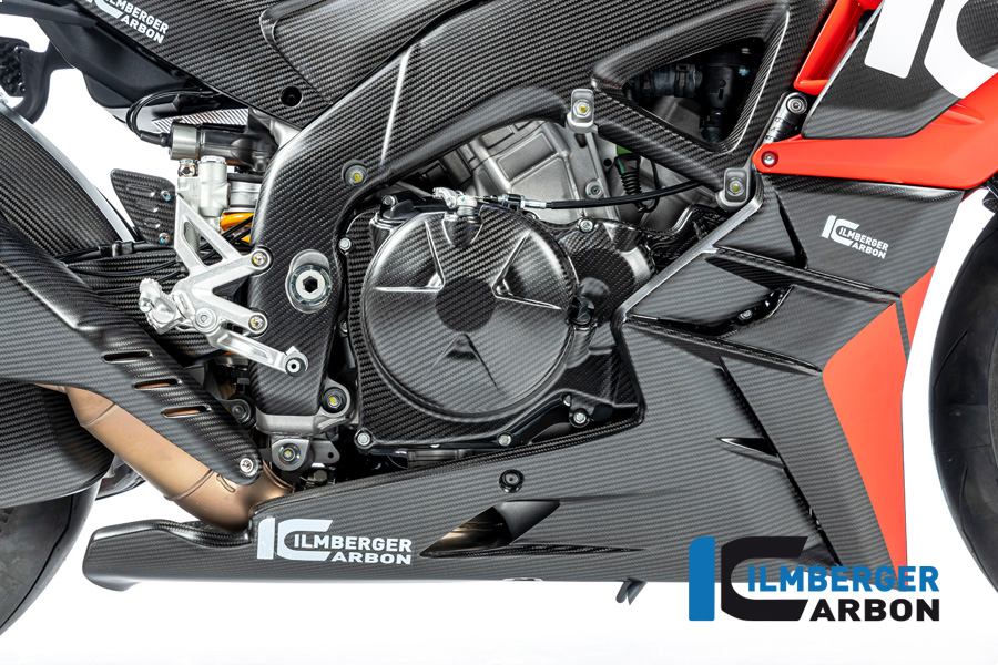 Ilmberger Carbon belly pan complete long version matt for Aprilia Tuono V4 2021-