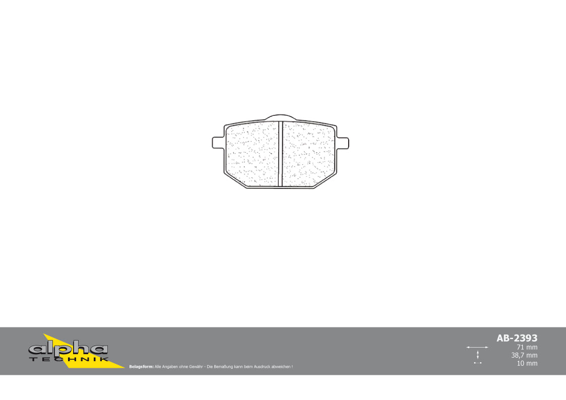 alpha Technik brake pad for street Use with ABE