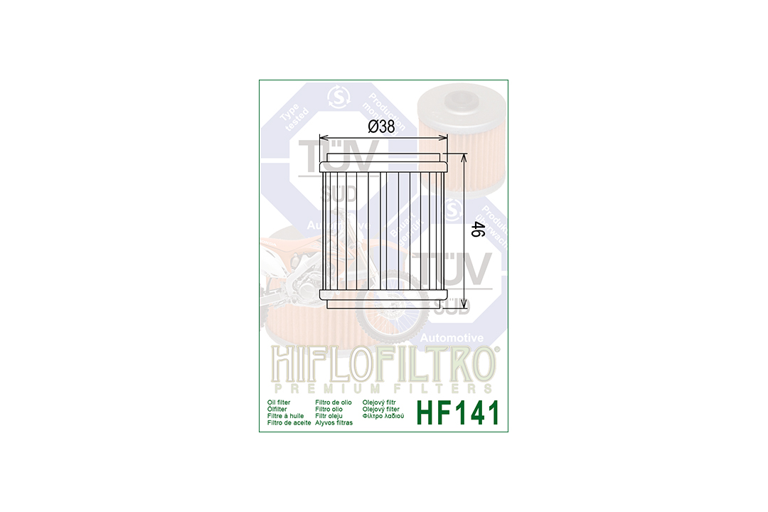 HIFLO oil filter HF141 for various Beta / Fantic / Gas Gas / HM / MBK / Yamaha models