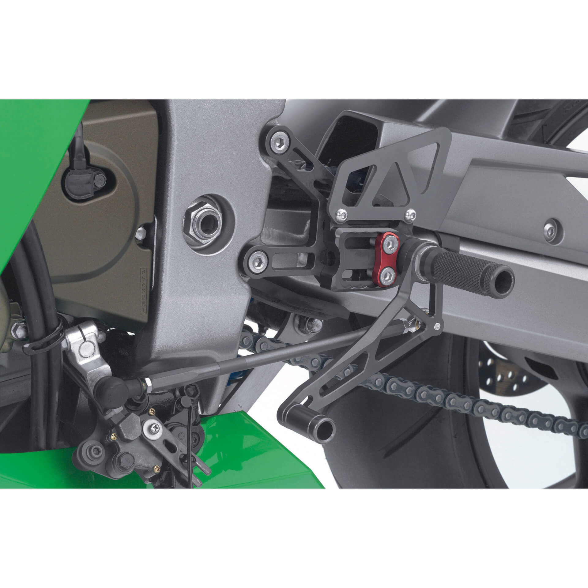 LSL 2Slide Footrest System for Kawasaki ZX-6R, ZX-6RR, 2003-2004, black-red