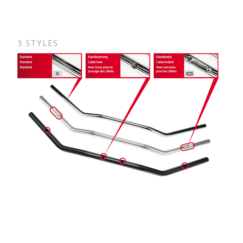 TRW Steel Handlebar Speedfighter MCL125CKK, chrome-plated