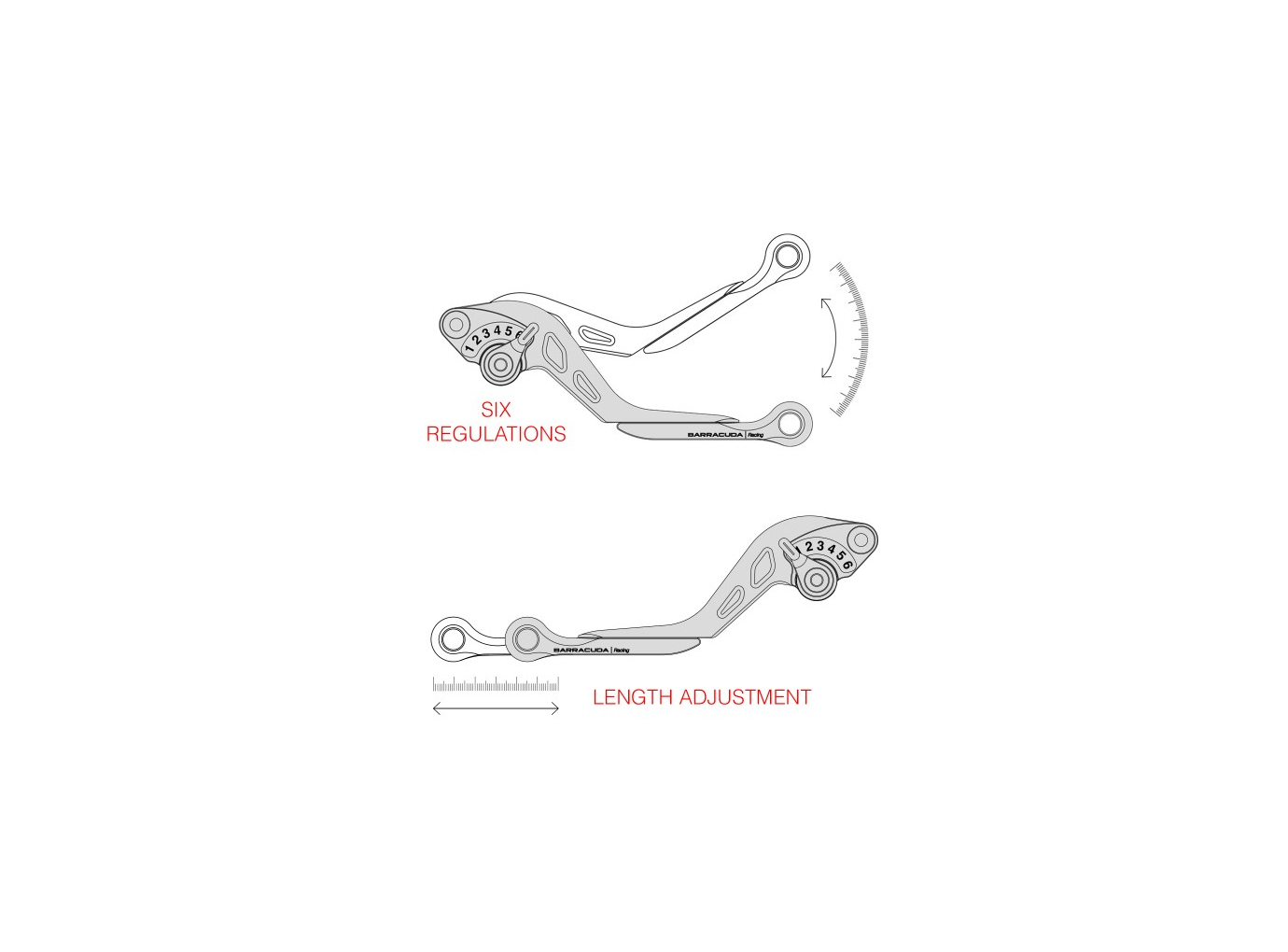 Barracuda Brake and clutch lever Lever Set for Kawasaki ER6-N and ER6-F model year 2009-2016 / Versys 650 model year 2010-2013