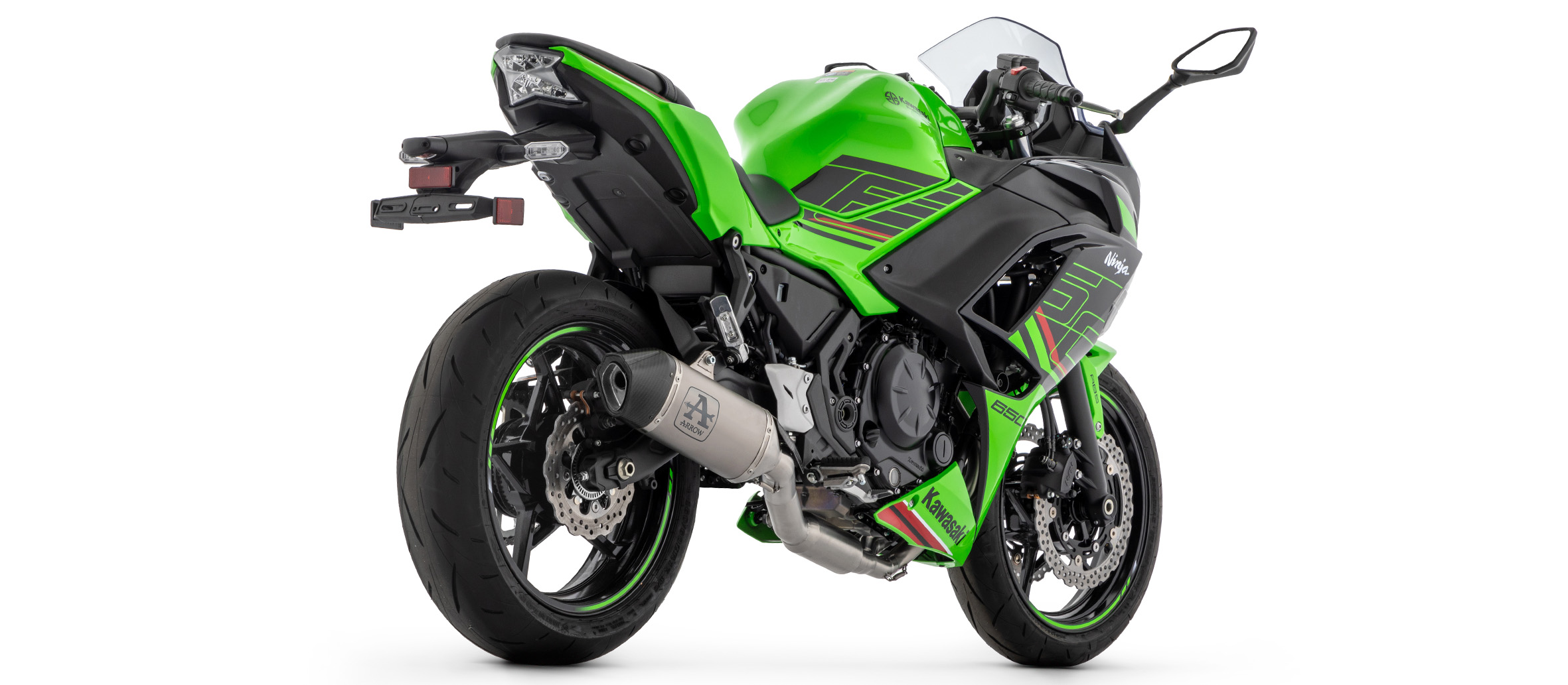 ARROW Full System with VELOCE Titanium Silencer with Carbon End Cap for Kawasaki Ninja 650, Z650 Model Year 2024-