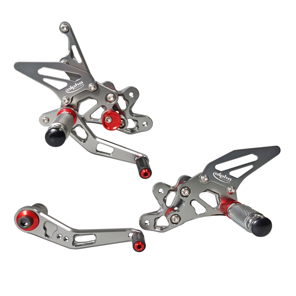 >TRACK< Rearset System, titanium-coloured, Suzuki GSX-R750 2011-2017 with ABE