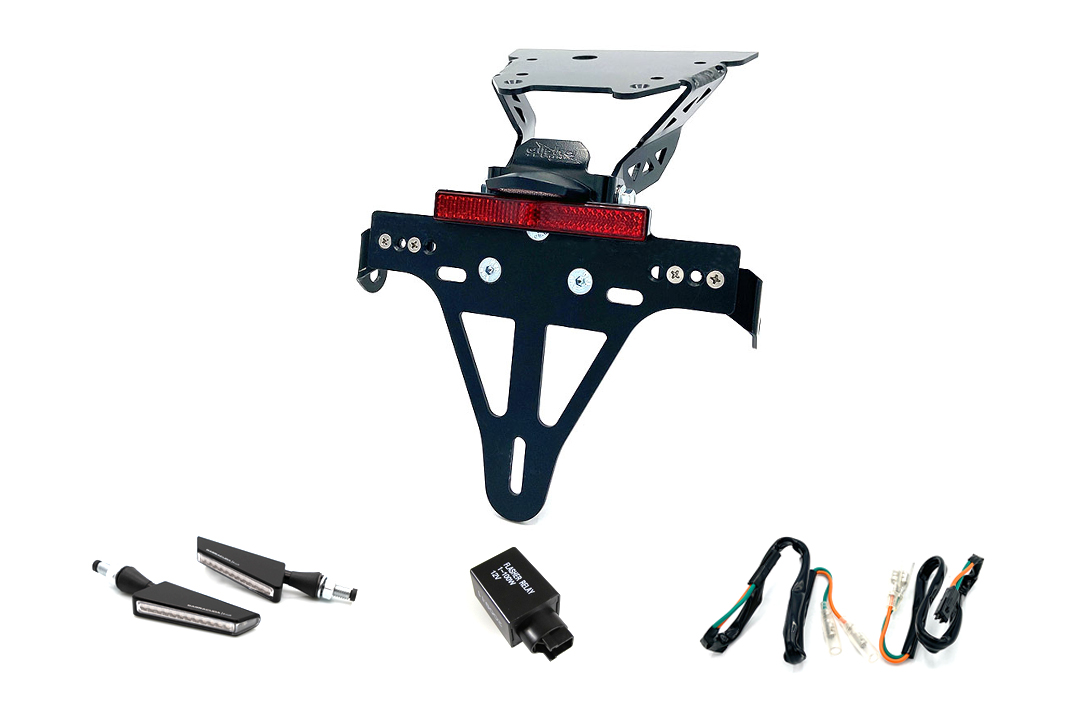 License Plate Holder-flasher light, turn signal-Kit BSQN for Honda NC700S/750S Type RC61/70 from Model Year 2012 (Rear)