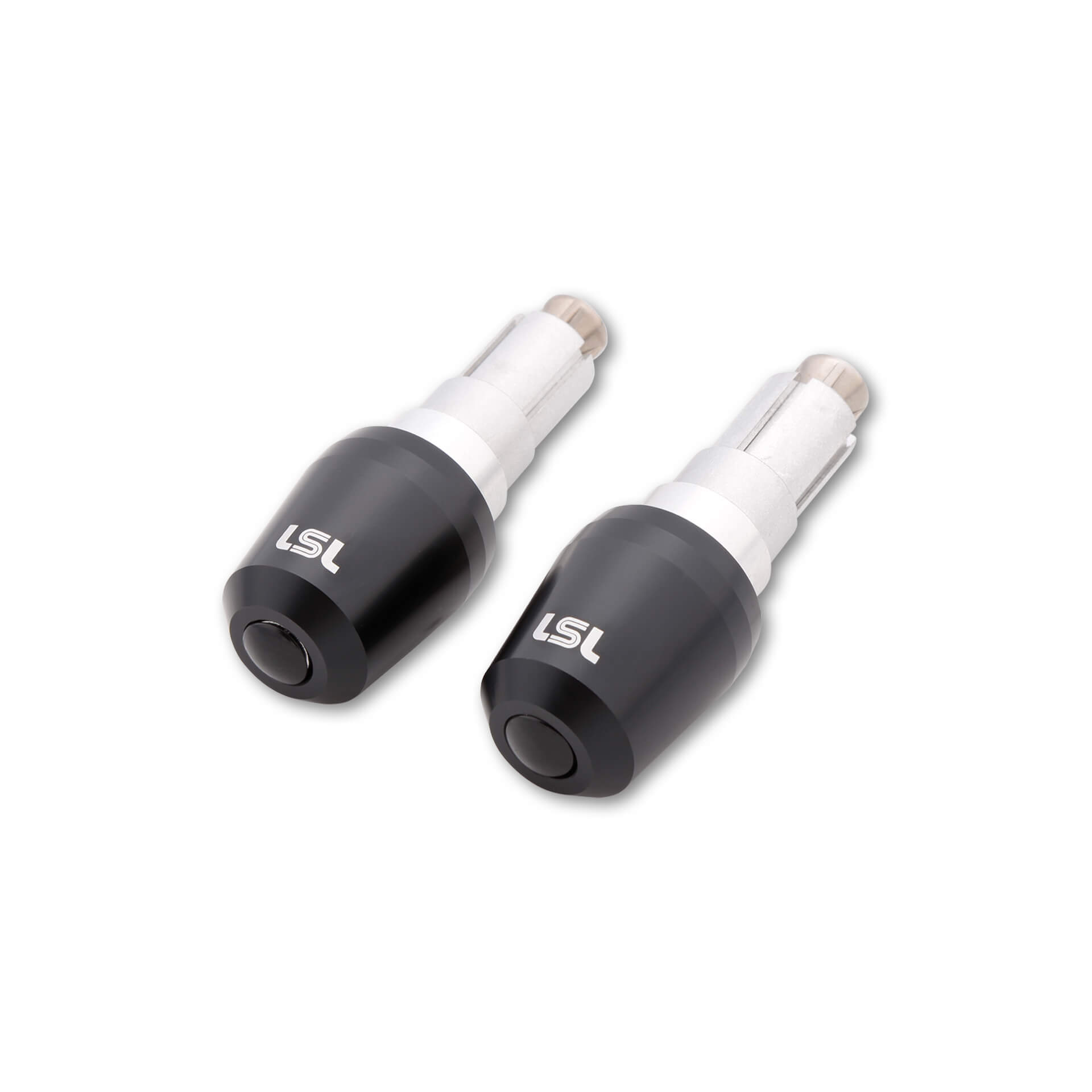 LSL handlebar bar end weight, tapered, aluminium, with LSL logo, for 12-22 mm internal diameter, black