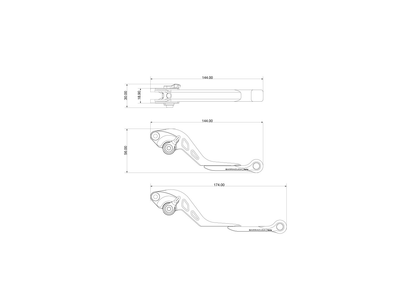 Barracuda Brake and clutch lever Lever Set for Honda CB650F / CBR650F / CB650R / CBR650R / NC750S / NC750X