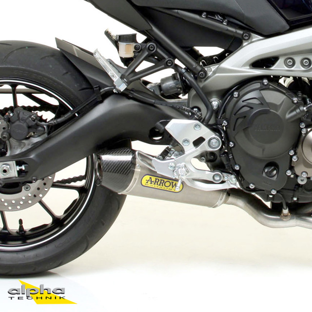 ARROW X-KONE Exhaust for Yamaha MT09 / Tracer 900 2013-, black aluminium with stainless steel end cap (Only with ARROW manifold)