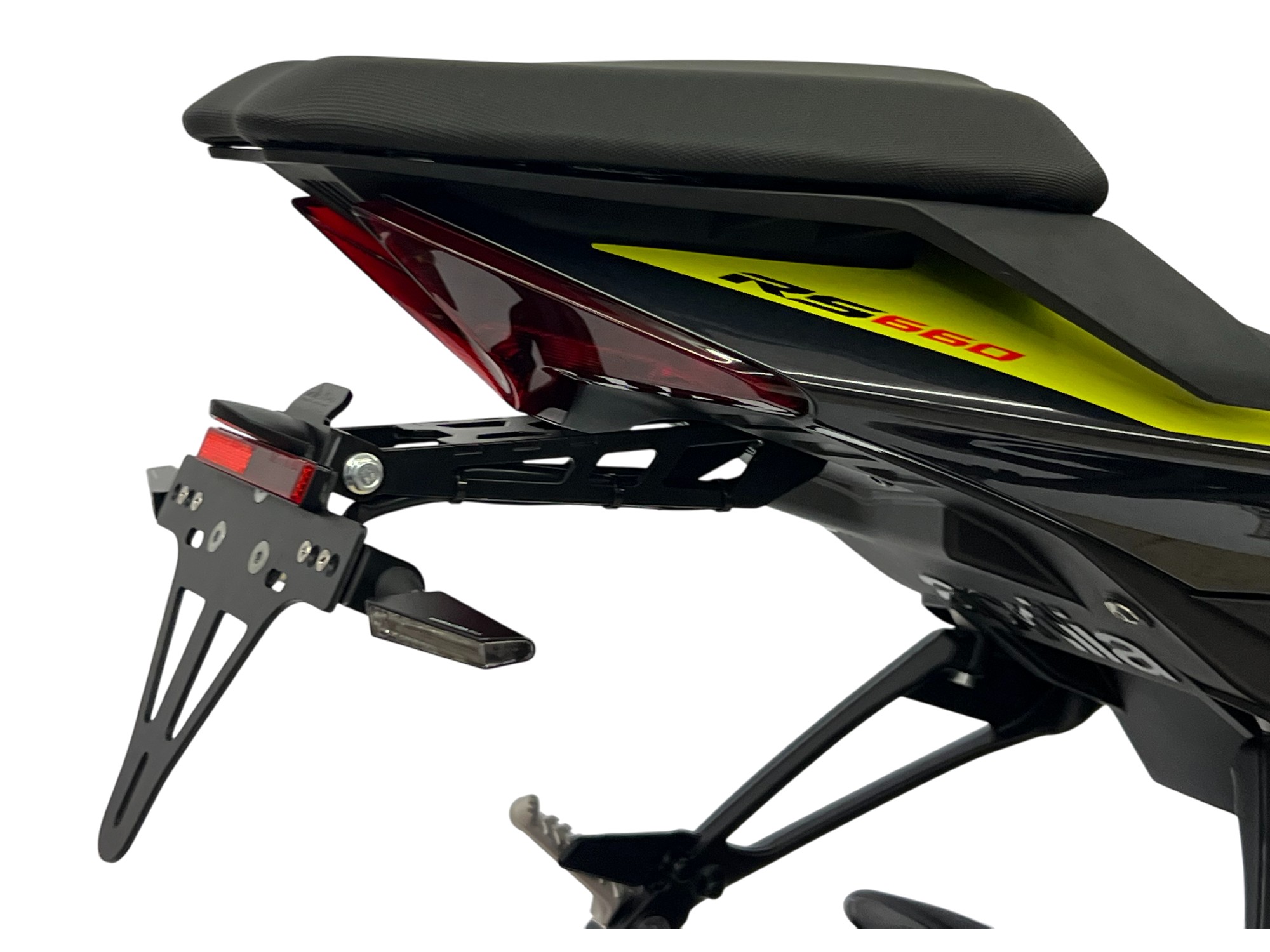 alpha Technik Number Plate Holder for Aprilia RS 457 / Tuono 457, Type XE, Model Year 2024 onwards.