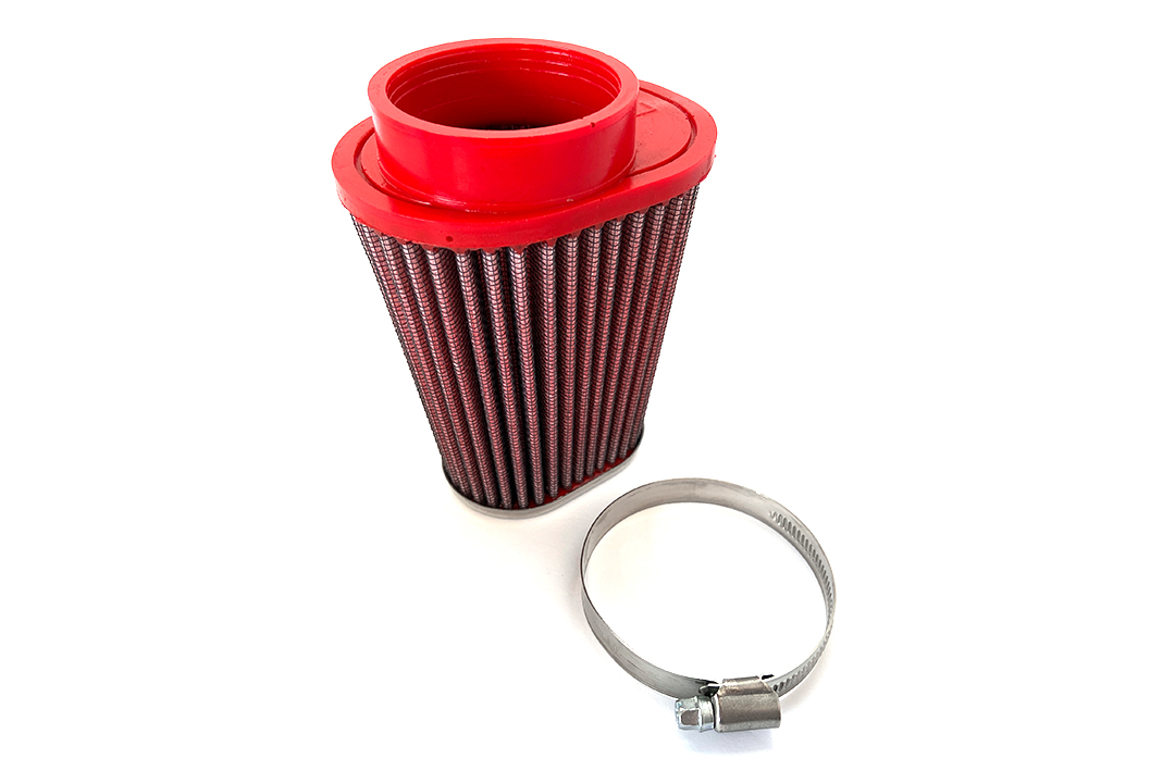 BMC Universal Conical Sports Air Filter, 55 mm Diameter, 120 mm Length, left side L/S, Chrome Cap