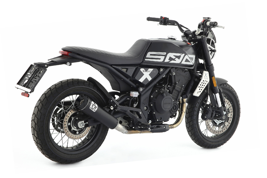ARROW REBEL Slip-On Exhaust for Brixton CrossFire 500 X 2021-, Black Stainless Steel